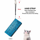 For OPPO Realme C21Y Cat and Dog Embossed Horizontal Flip Phone Leather Case with Holder & Card Slot & Wallet & Lanyard(Blue)
