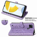 For OPPO Realme C21Y Cat and Dog Embossed Horizontal Flip Phone Leather Case with Holder & Card Slot & Wallet & Lanyard(Purple)