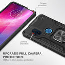 For Motorola One Hyper Magnetic Armor Shockproof TPU + PC Phone Case with Metal Ring Holder(Black)