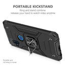 For Motorola One Hyper Magnetic Armor Shockproof TPU + PC Phone Case with Metal Ring Holder(Black)