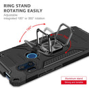 For Motorola One Hyper Magnetic Armor Shockproof TPU + PC Phone Case with Metal Ring Holder(Black)