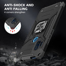 For Motorola One Hyper Magnetic Armor Shockproof TPU + PC Phone Case with Metal Ring Holder(Black)
