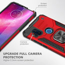 For Motorola One Hyper Magnetic Armor Shockproof TPU + PC Phone Case with Metal Ring Holder(Red)