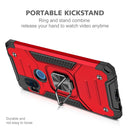 For Motorola One Hyper Magnetic Armor Shockproof TPU + PC Phone Case with Metal Ring Holder(Red)