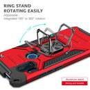 For Motorola One Hyper Magnetic Armor Shockproof TPU + PC Phone Case with Metal Ring Holder(Red)