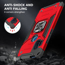 For Motorola One Hyper Magnetic Armor Shockproof TPU + PC Phone Case with Metal Ring Holder(Red)