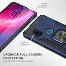 For Motorola One Hyper Magnetic Armor Shockproof TPU + PC Phone Case with Metal Ring Holder(Blue)