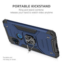 For Motorola One Hyper Magnetic Armor Shockproof TPU + PC Phone Case with Metal Ring Holder(Blue)