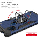 For Motorola One Hyper Magnetic Armor Shockproof TPU + PC Phone Case with Metal Ring Holder(Blue)