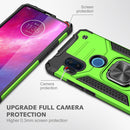 For Motorola One Hyper Magnetic Armor Shockproof TPU + PC Phone Case with Metal Ring Holder(Green)