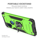 For Motorola One Hyper Magnetic Armor Shockproof TPU + PC Phone Case with Metal Ring Holder(Green)