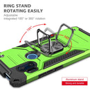 For Motorola One Hyper Magnetic Armor Shockproof TPU + PC Phone Case with Metal Ring Holder(Green)