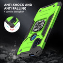For Motorola One Hyper Magnetic Armor Shockproof TPU + PC Phone Case with Metal Ring Holder(Green)