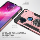 For Motorola One Hyper Magnetic Armor Shockproof TPU + PC Phone Case with Metal Ring Holder(Rose Gold)