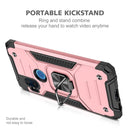 For Motorola One Hyper Magnetic Armor Shockproof TPU + PC Phone Case with Metal Ring Holder(Rose Gold)