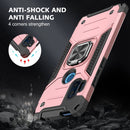 For Motorola One Hyper Magnetic Armor Shockproof TPU + PC Phone Case with Metal Ring Holder(Rose Gold)