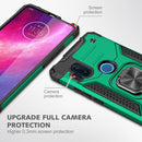 For Motorola One Hyper Magnetic Armor Shockproof TPU + PC Phone Case with Metal Ring Holder(Dark Green)