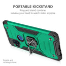 For Motorola One Hyper Magnetic Armor Shockproof TPU + PC Phone Case with Metal Ring Holder(Dark Green)