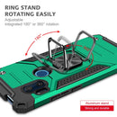 For Motorola One Hyper Magnetic Armor Shockproof TPU + PC Phone Case with Metal Ring Holder(Dark Green)