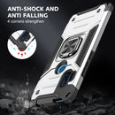 For Motorola One Hyper Magnetic Armor Shockproof TPU + PC Phone Case with Metal Ring Holder(Silver)