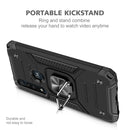 For Motorola One Macro / Moto G8 Plus Magnetic Armor Shockproof TPU + PC Phone Case with Metal Ring Holder(Black)