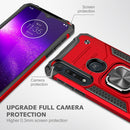 For Motorola One Macro / Moto G8 Plus Magnetic Armor Shockproof TPU + PC Phone Case with Metal Ring Holder(Red)