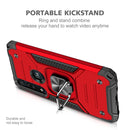 For Motorola One Macro / Moto G8 Plus Magnetic Armor Shockproof TPU + PC Phone Case with Metal Ring Holder(Red)