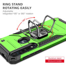For Motorola One Macro / Moto G8 Plus Magnetic Armor Shockproof TPU + PC Phone Case with Metal Ring Holder(Green)