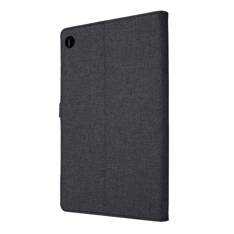 For OPPO Realme Pad 10.4 Horizontal Flip TPU + Fabric PU Leather Tablet Protective Case with Name Card Clip(Black)
