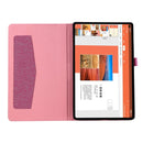 For OPPO Realme Pad 10.4 Horizontal Flip TPU + Fabric PU Leather Tablet Protective Case with Name Card Clip(Rose Red)