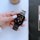Lightning Shape Stainless Steel Watch Band For Apple Watch Series 8&7 41mm / SE 2&6&SE&5&4 40mm / 3&2&1 38mm(Black)