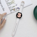 For Samsung Galaxy Watch4 40mm / 44mm Sewing Leather Strap Watch Band(White)