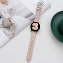 For Samsung Galaxy Watch4 40mm / 44mm Sewing Leather Strap Watch Band(Light Pink)