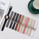 For Samsung Galaxy Watch4 40mm / 44mm Sewing Leather Strap Watch Band(Pink Brown)