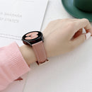 For Samsung Galaxy Watch4 40mm / 44mm Sewing Leather Strap Watch Band(Light Pink)