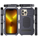 Camshield Shockproof Waterproof Dustproof Metal Case with Holder For iPhone 13 Pro(Black)