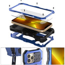 Camshield Shockproof Waterproof Dustproof Metal Case with Holder For iPhone 13 Pro Max(Blue)