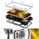 Camshield Shockproof Waterproof Dustproof Metal Case with Holder For iPhone 13 Pro Max(Silver)