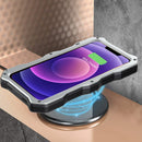 Camshield Shockproof Waterproof Dustproof Metal Case with Holder For iPhone 13 Pro Max(Silver)