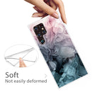 For Samaung Galaxy S22 Ultra 5G Marble Pattern Shockproof TPU Phone Case(Abstract Light Pink)