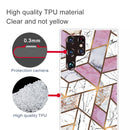For Samaung Galaxy S22 Ultra 5G Marble Pattern Shockproof TPU Phone Case(Rhombus White Purple)