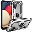 For Samsung Galaxy A03s 164mm Version Shockproof TPU + PC Protective Case with 360 Degree Rotating Holder(Silver)