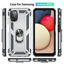 For Samsung Galaxy A03s 164mm Version Shockproof TPU + PC Protective Case with 360 Degree Rotating Holder(Silver)