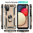 For Samsung Galaxy A03s 164mm Version Shockproof TPU + PC Protective Case with 360 Degree Rotating Holder(Gold)