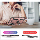 For Samsung Galaxy A03s 164mm Version Shockproof TPU + PC Protective Case with 360 Degree Rotating Holder(Rose Gold)