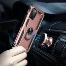 For Samsung Galaxy A03s 164mm Version Shockproof TPU + PC Protective Case with 360 Degree Rotating Holder(Rose Gold)