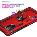 For Samsung Galaxy A03s 164mm Version Shockproof TPU + PC Protective Case with 360 Degree Rotating Holder(Red)