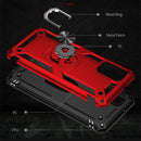 For Samsung Galaxy A03s 164mm Version Shockproof TPU + PC Protective Case with 360 Degree Rotating Holder(Red)
