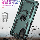 For Samsung Galaxy A03s 164mm Version Shockproof TPU + PC Protective Case with 360 Degree Rotating Holder(Dark Green)