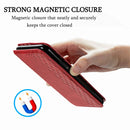 For OPPO Realme C21Y Cubic Grid Pressed Horizontal Flip Magnetic Leather Case with Holder & Card Slots & Wallet(Red)